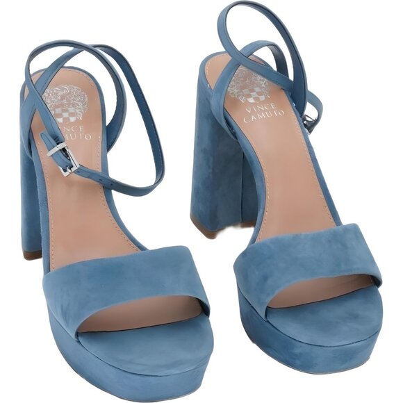 Vince Camuto Shoes - Vince Camuto Pendry Platform Wedge Sandal Blue Haze - Women's US 7.5